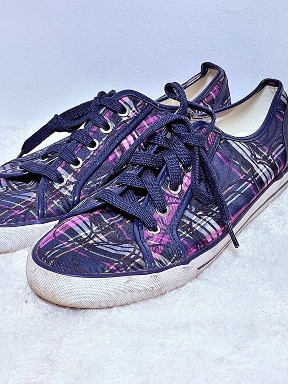 Coach Barrett Plaid Sneaker Sneakers Purple & Pink US 8.5
